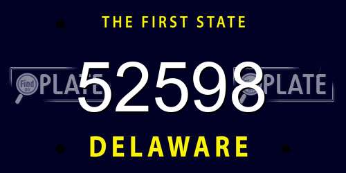 52598 Delaware License Plate