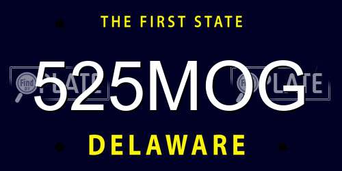 525MOG Delaware License Plate