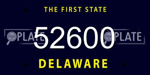 52600 Delaware License Plate