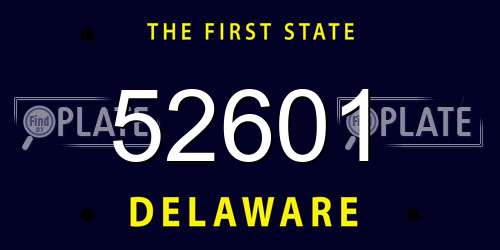52601 Delaware License Plate