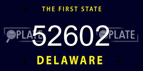 52602 Delaware License Plate