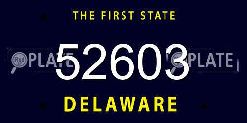 52603 Delaware License Plate