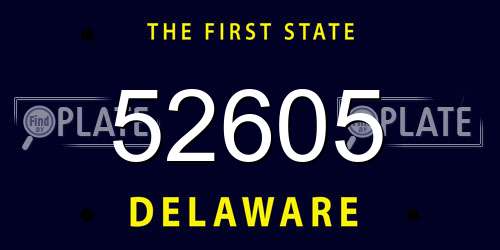 52605 Delaware License Plate