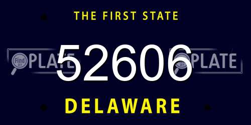 52606 Delaware License Plate