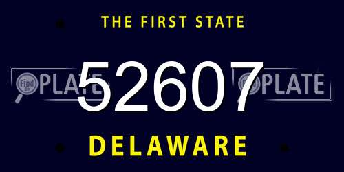 52607 Delaware License Plate