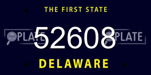 52608 Delaware License Plate