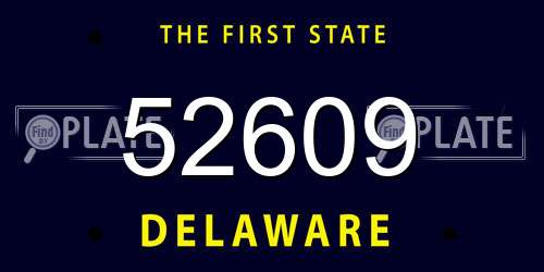 52609 Delaware License Plate