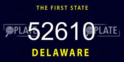 52610 Delaware License Plate