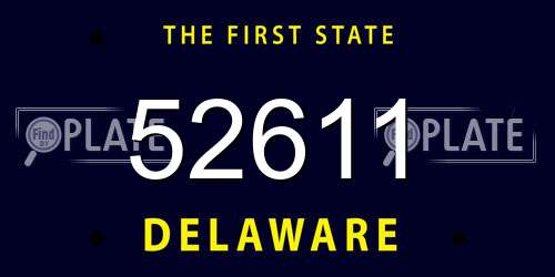 52611 Delaware License Plate