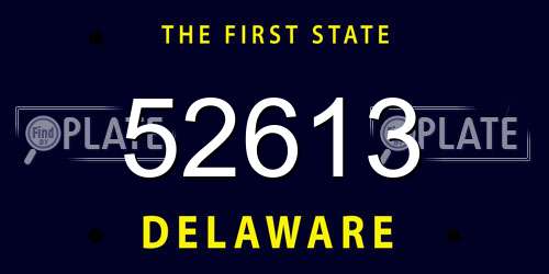 52613 Delaware License Plate