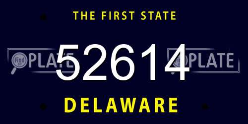52614 Delaware License Plate