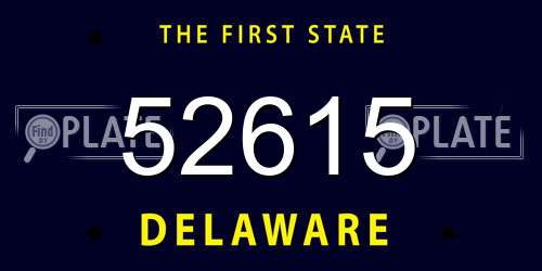 52615 Delaware License Plate