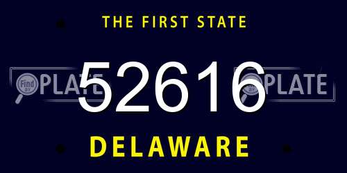 52616 Delaware License Plate