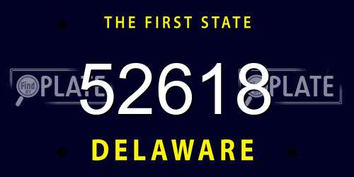 52618 Delaware License Plate