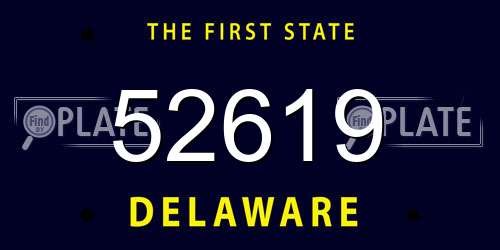 52619 Delaware License Plate