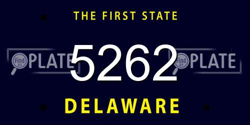 5262 Delaware License Plate