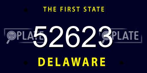 52623 Delaware License Plate