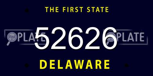 52626 Delaware License Plate