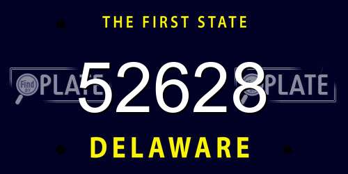 52628 Delaware License Plate