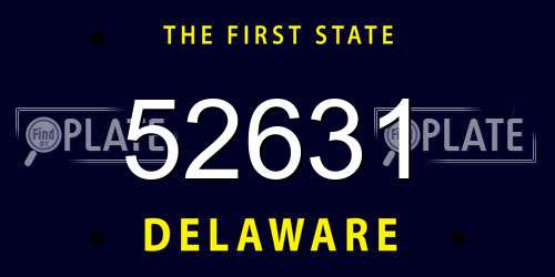 52631 Delaware License Plate