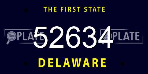52634 Delaware License Plate