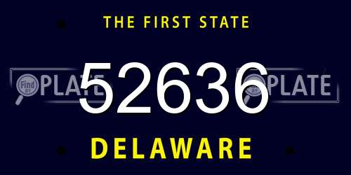 52636 Delaware License Plate