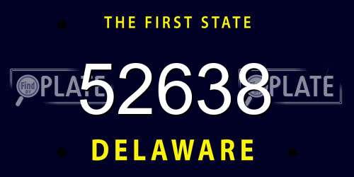 52638 Delaware License Plate