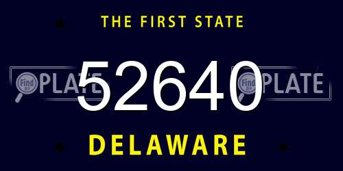 52640 Delaware License Plate