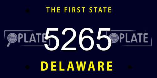 5265 Delaware License Plate