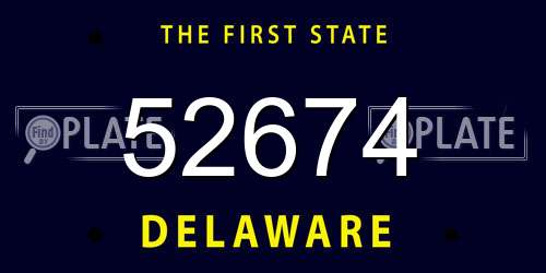 52674 Delaware License Plate