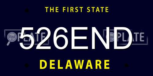 526END Delaware License Plate
