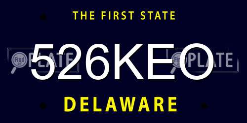 526KEO Delaware License Plate