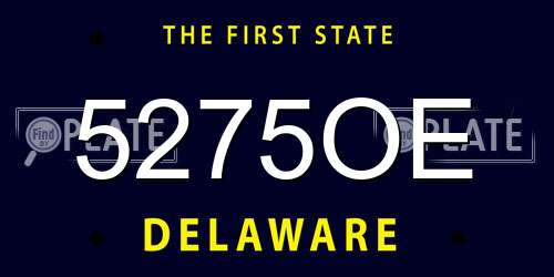 5275OE Delaware License Plate