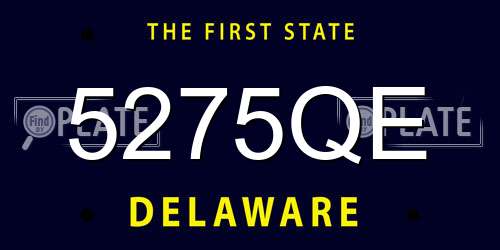 5275QE Delaware License Plate