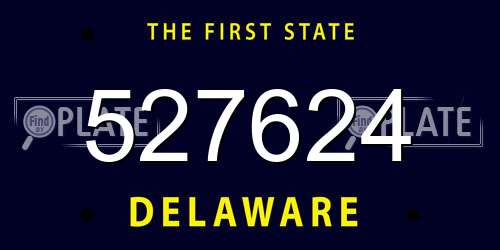 527624 Delaware License Plate