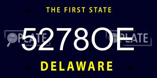 5278OE Delaware License Plate