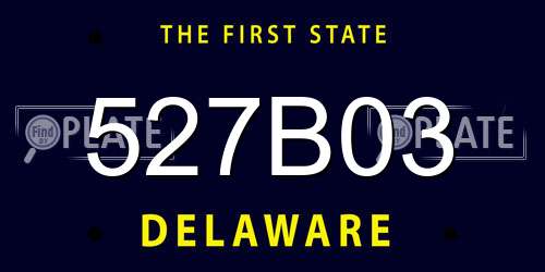 527B03 Delaware License Plate