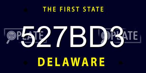 527BD3 Delaware License Plate