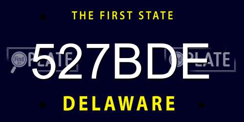 527BDE Delaware License Plate