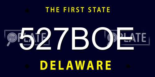527BOE Delaware License Plate