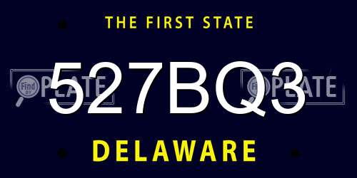 527BQ3 Delaware License Plate