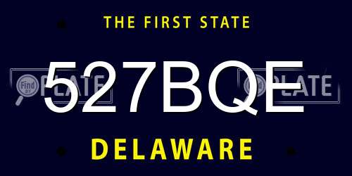 527BQE Delaware License Plate