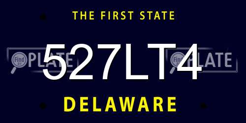 527LT4 Delaware License Plate