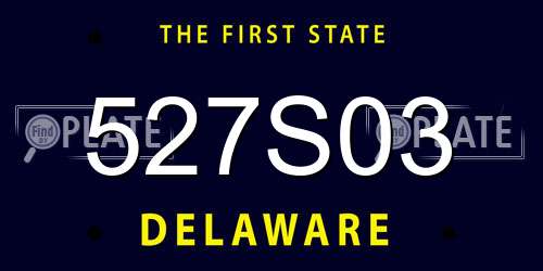 527S03 Delaware License Plate