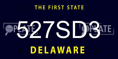 527SD3 Delaware License Plate