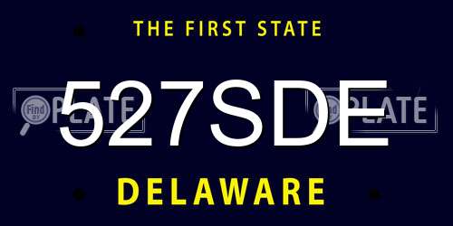 527SDE Delaware License Plate