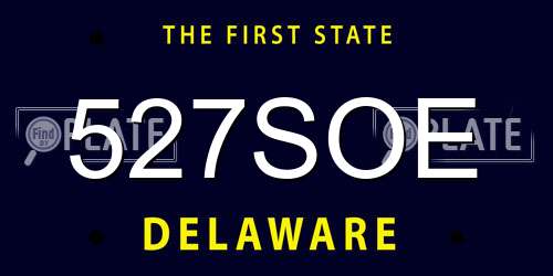 527SOE Delaware License Plate