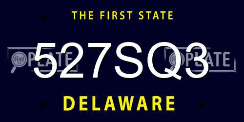 527SQ3 Delaware License Plate