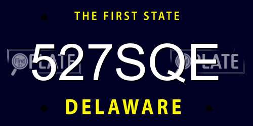 527SQE Delaware License Plate