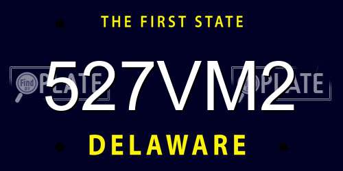 527VM2 Delaware License Plate